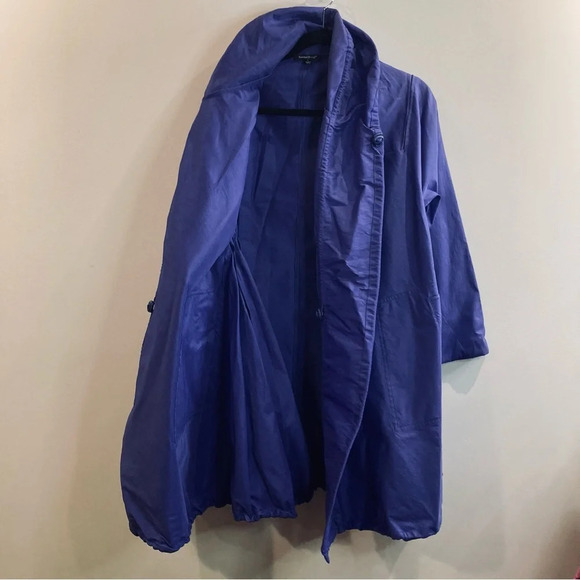 SAMUEL DONG Sz L Bubble Hem Slouchy Neck Drawstring Collar & Waist Trenchcoat - Picture 12 of 12